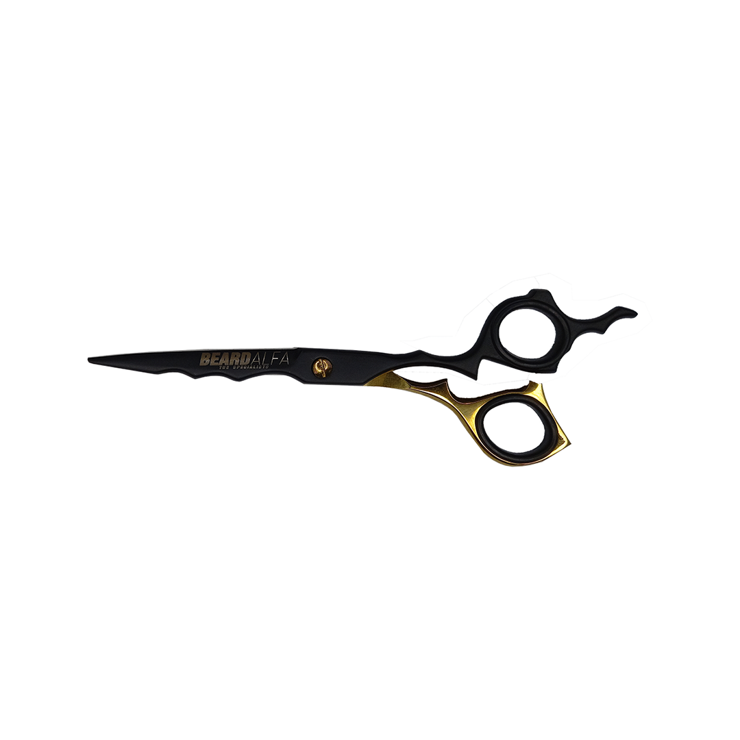 Beard Alfa | Tijera Filo Navaja 6.5 Black/Gold