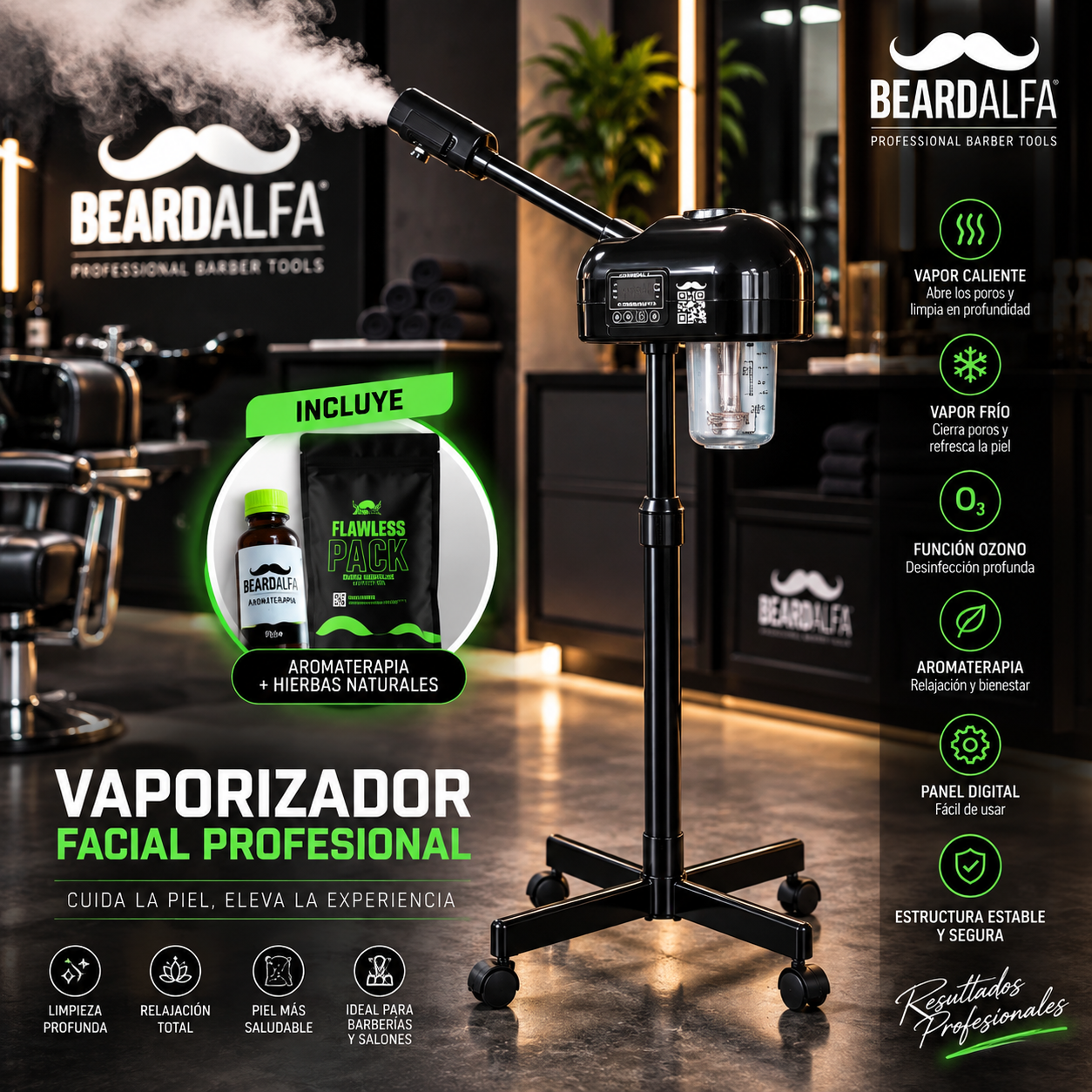 Beard Alfa |  Vaporizador Facial Digital-Pro