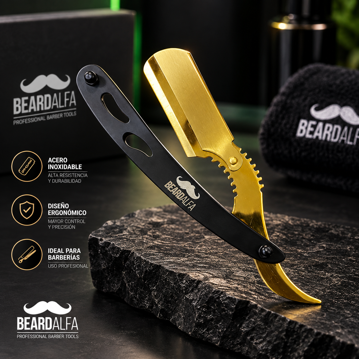 Beard Alfa | Navaja Gold3 Cuerpos
