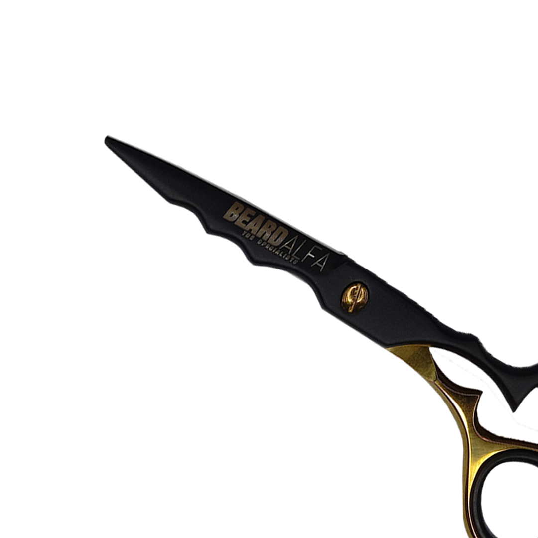 Beard Alfa | Tijera Filo Microdentada 6.5 Black/Gold
